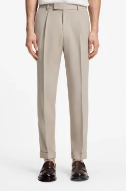 Slim-Fit Zweiteiler aus Woll-Mix mit Seide