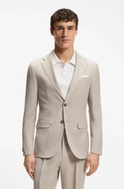 Slim-Fit Zweiteiler aus Woll-Mix mit Seide
