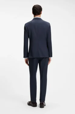 Slim-Fit Zweiteiler aus Woll-Mix mit Seide