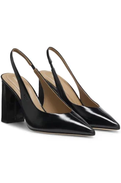 Slingback-Pumps aus Leder