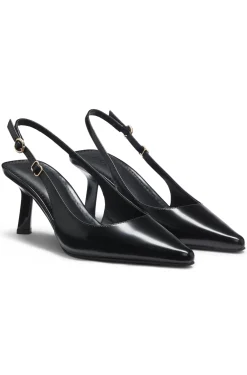 Slingbacks aus Brush-Off-Leder
