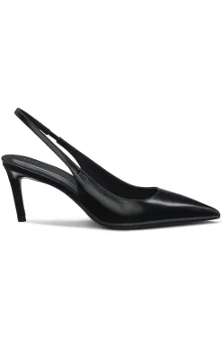 Slingbacks aus Lackleder