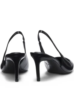 Slingbacks aus Lackleder