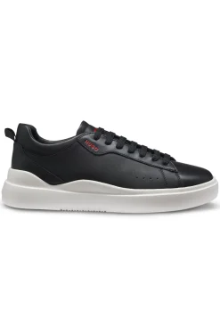 Sneakers aus Leder mit Cupsohle und roten Logo-Details