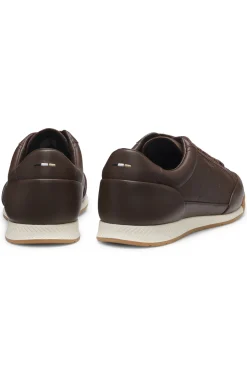 Sneakers aus Leder mit Folien-Logo
