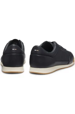 Sneakers aus Leder mit Folien-Logo