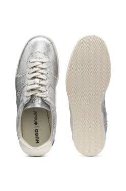 Sneakers aus Leder mit Metallic-Effekt