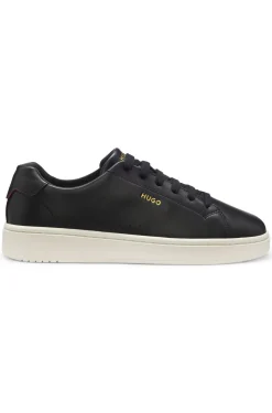 Sneakers aus Nappaleder mit goldfarbenem Logo