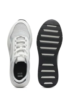 Sneakers aus reflektierendem Nylon mit geriffelter Sohle