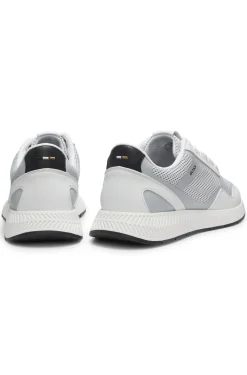 Sneakers aus reflektierendem Nylon mit geriffelter Sohle