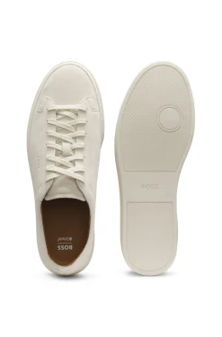 Sneakers aus Veloursleder mit Logo-Prägung