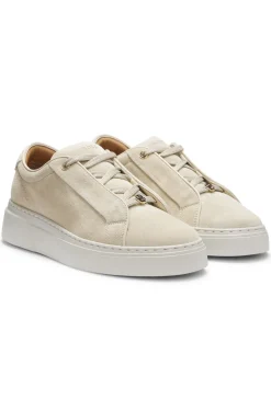 Sneakers aus Veloursleder mit verdecktem Keilabsatz