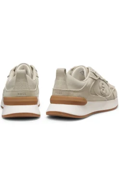 Sneakers aus Veloursleder mit Double-B-Monogramm