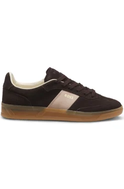 Sneakers aus Veloursleder mit Glattleder-Details