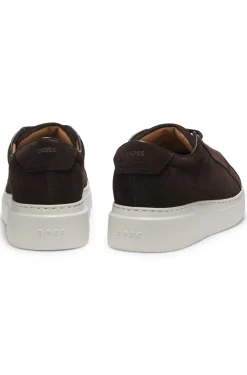 Sneakers aus Veloursleder mit verdecktem Keilabsatz