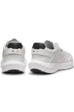 Sneakers im Laufschuh-Stil mit Lederbesatz