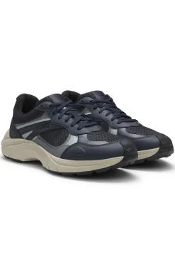 Sneakers mit Kunstleder und Mesh
