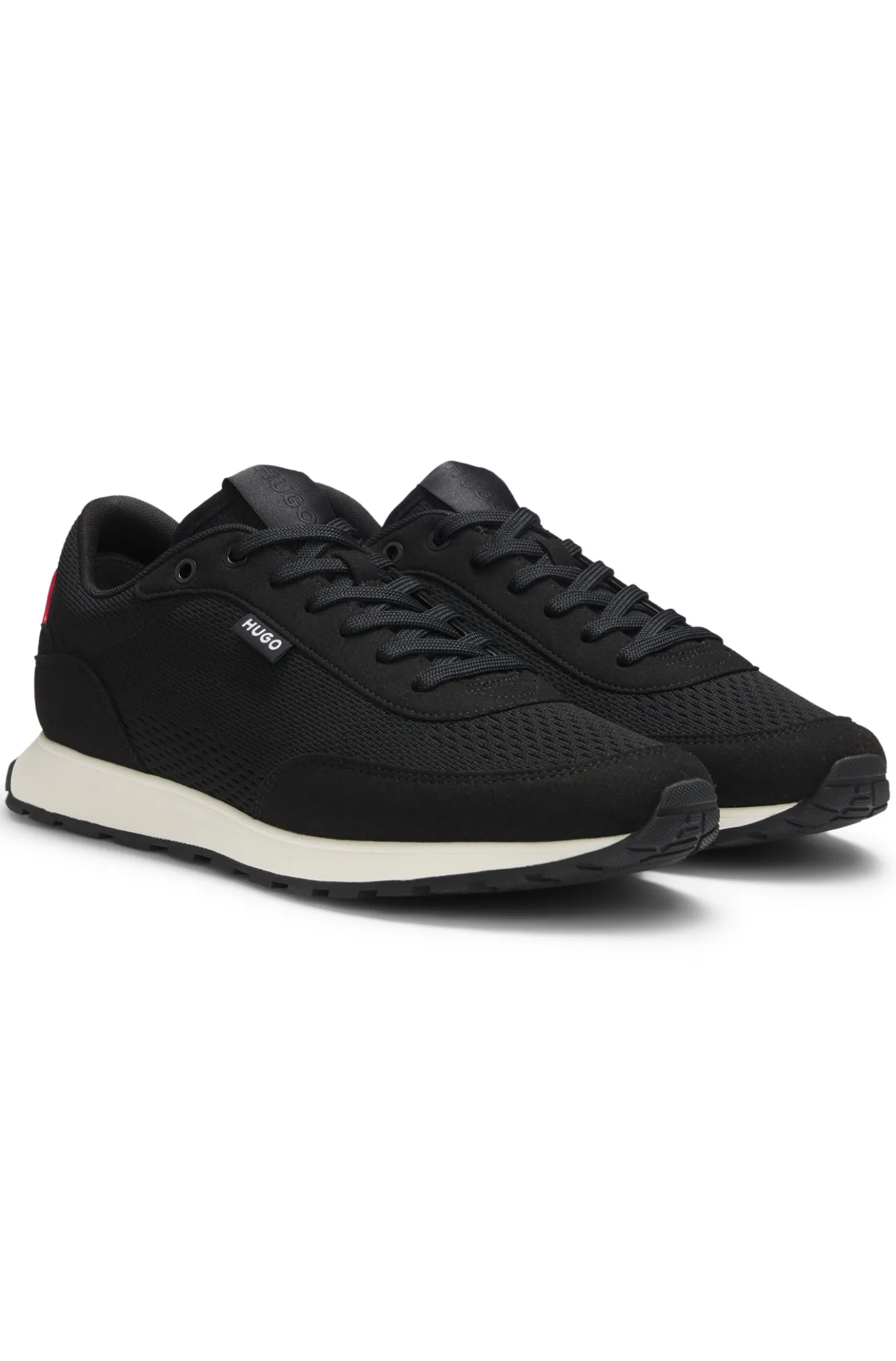 Sneakers mit Strick-Obermaterial und Logo-Fähnchen