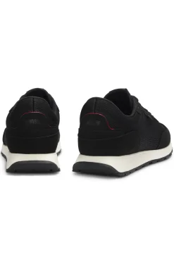Sneakers mit Strick-Obermaterial und Logo-Fähnchen