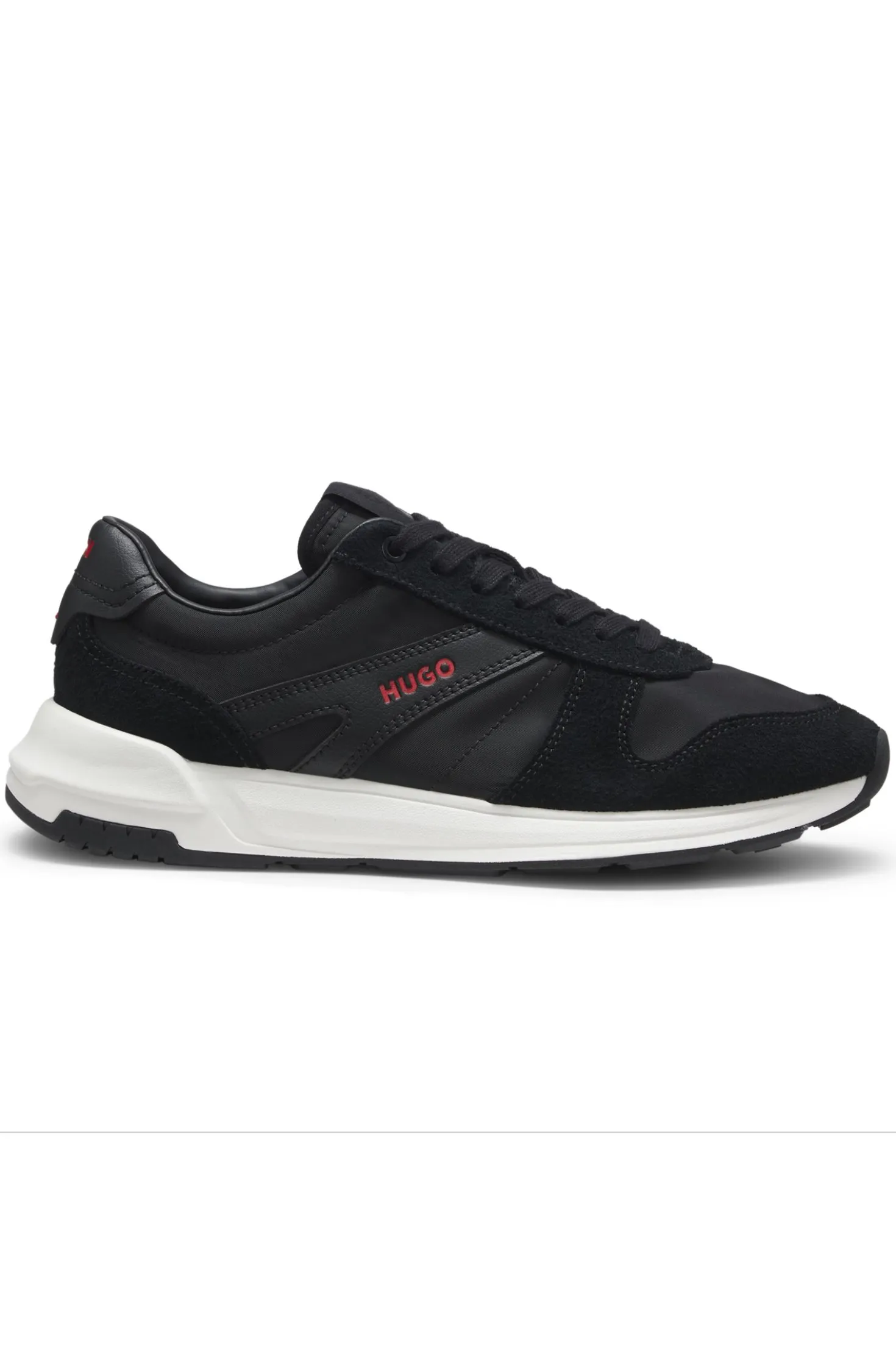 Sneakers mit Veloursleder-Besatz und Logo-Details
