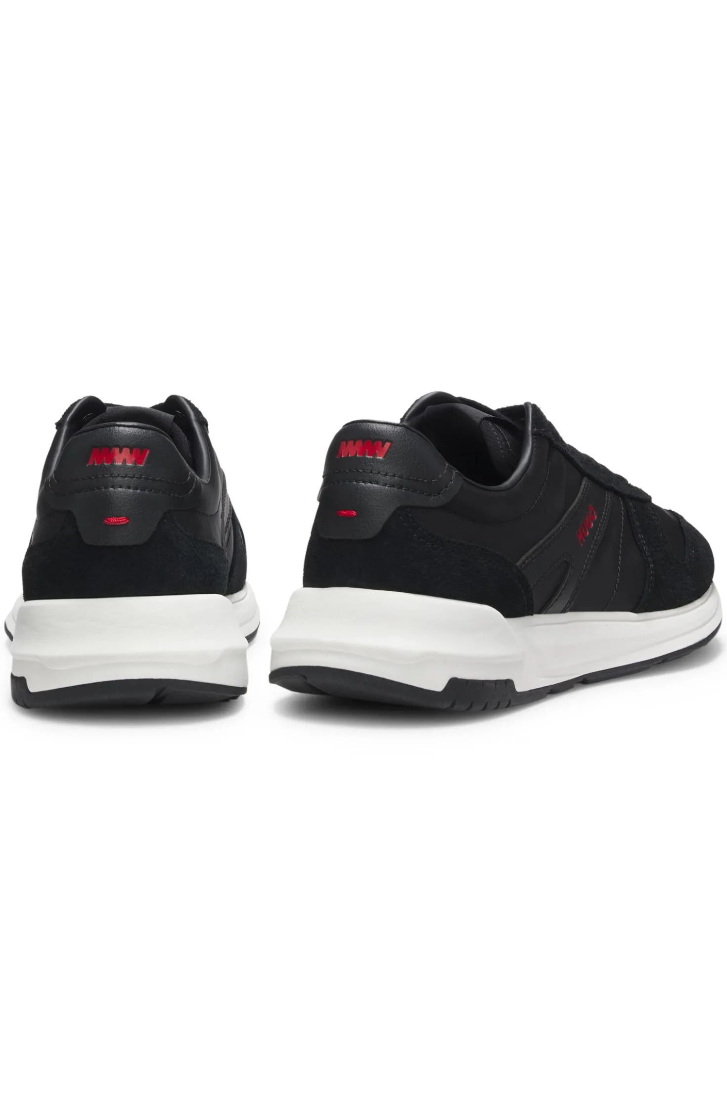 Sneakers mit Veloursleder-Besatz und Logo-Details