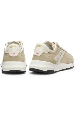 Sneakers mit Veloursleder-Besatz und Logo-Details