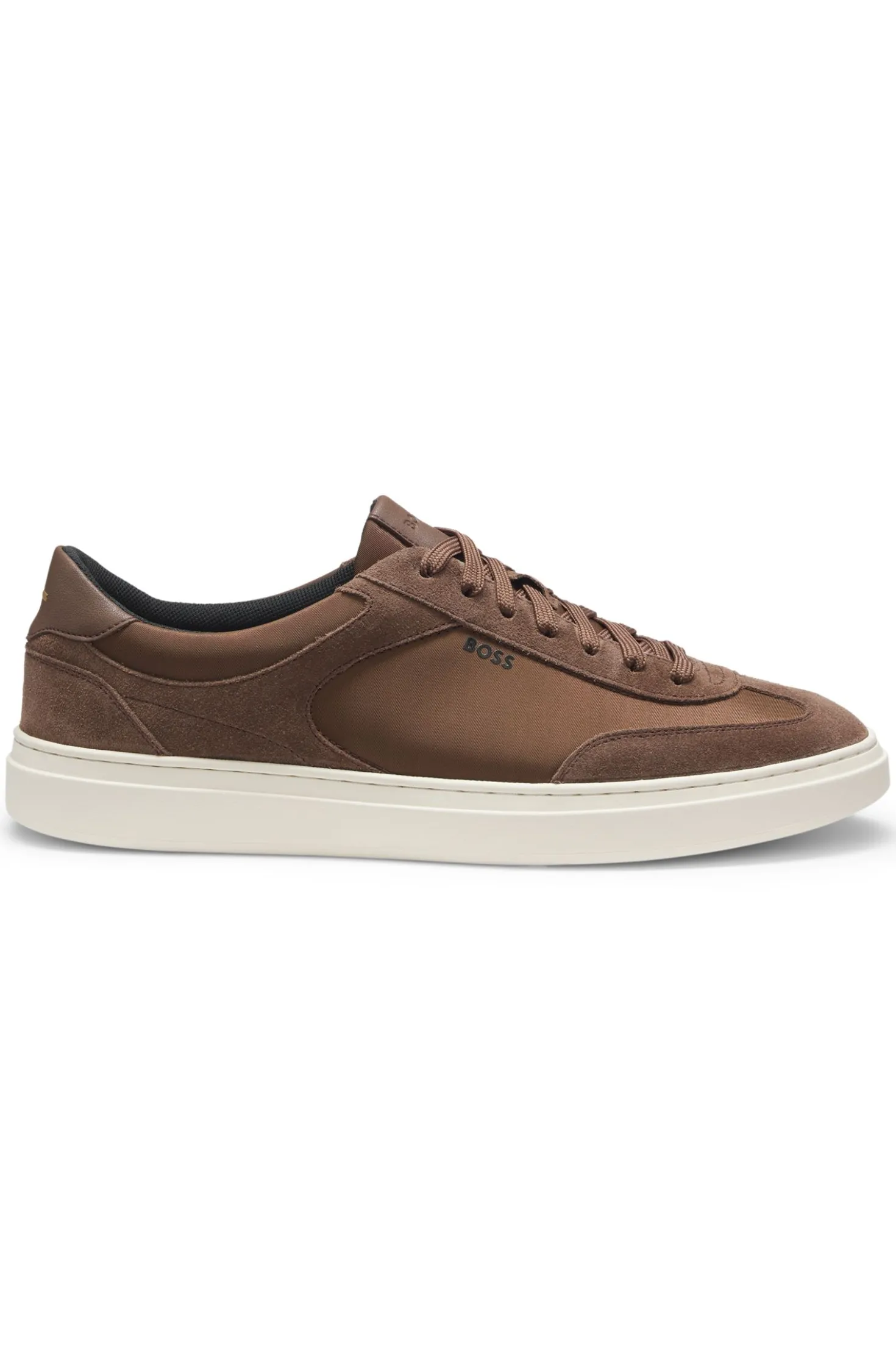 Sneakers mit Veloursleder-Details und Schnürung