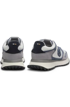 Sneakers mit Veloursleder-Details und Double-B-Monogramm