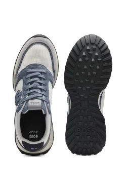 Sneakers mit Veloursleder-Details und Double-B-Monogramm