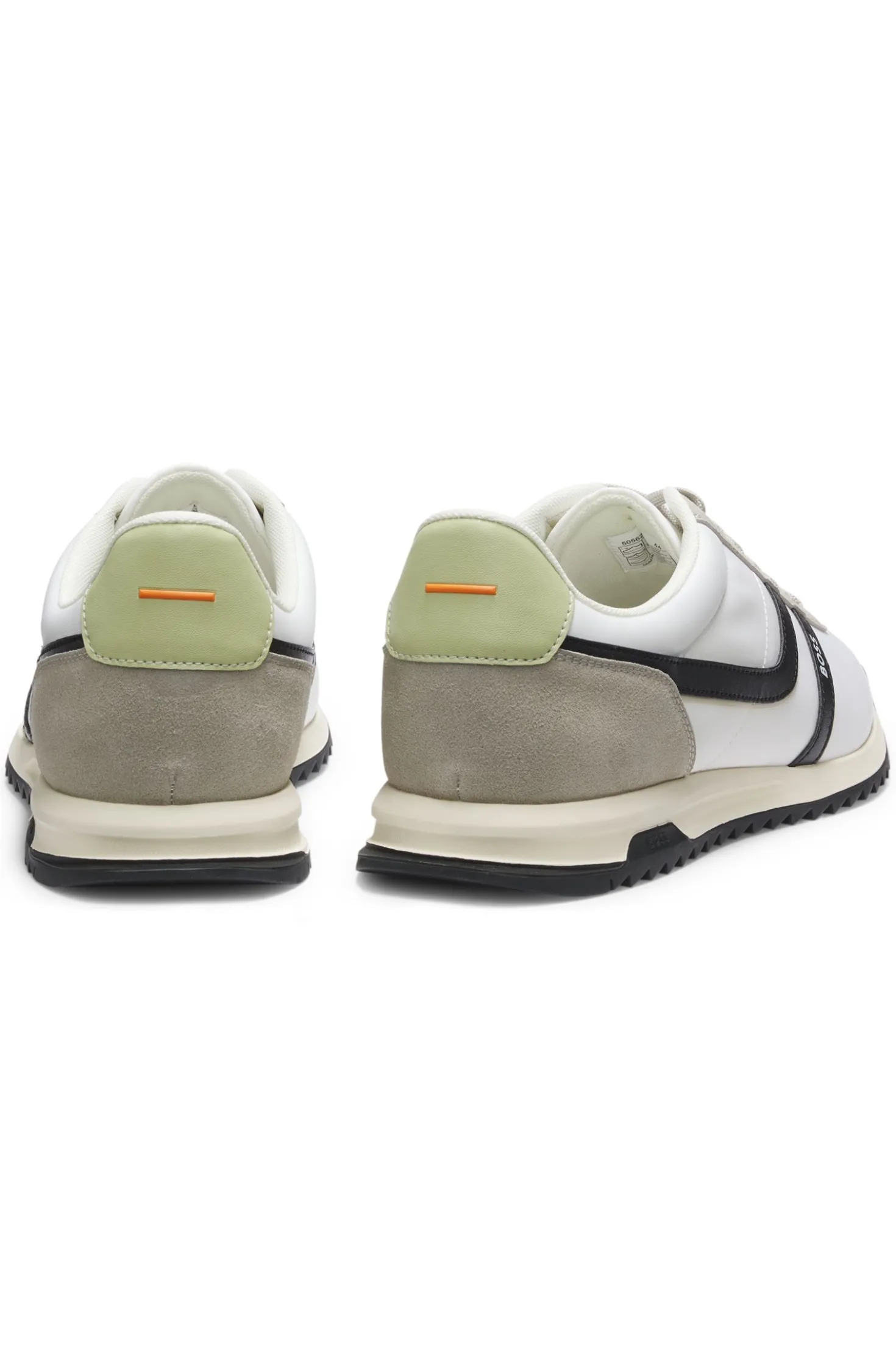 Sneakers mit Veloursleder-Imitat-Details und Logo