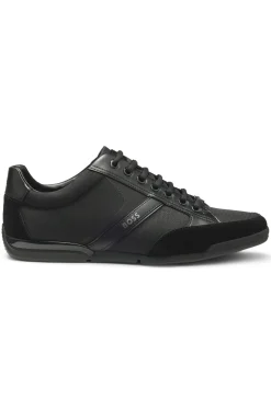 Sneakers mit Veloursleder und Kunstleder