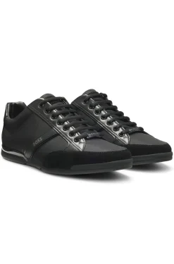 Sneakers mit Veloursleder und Kunstleder