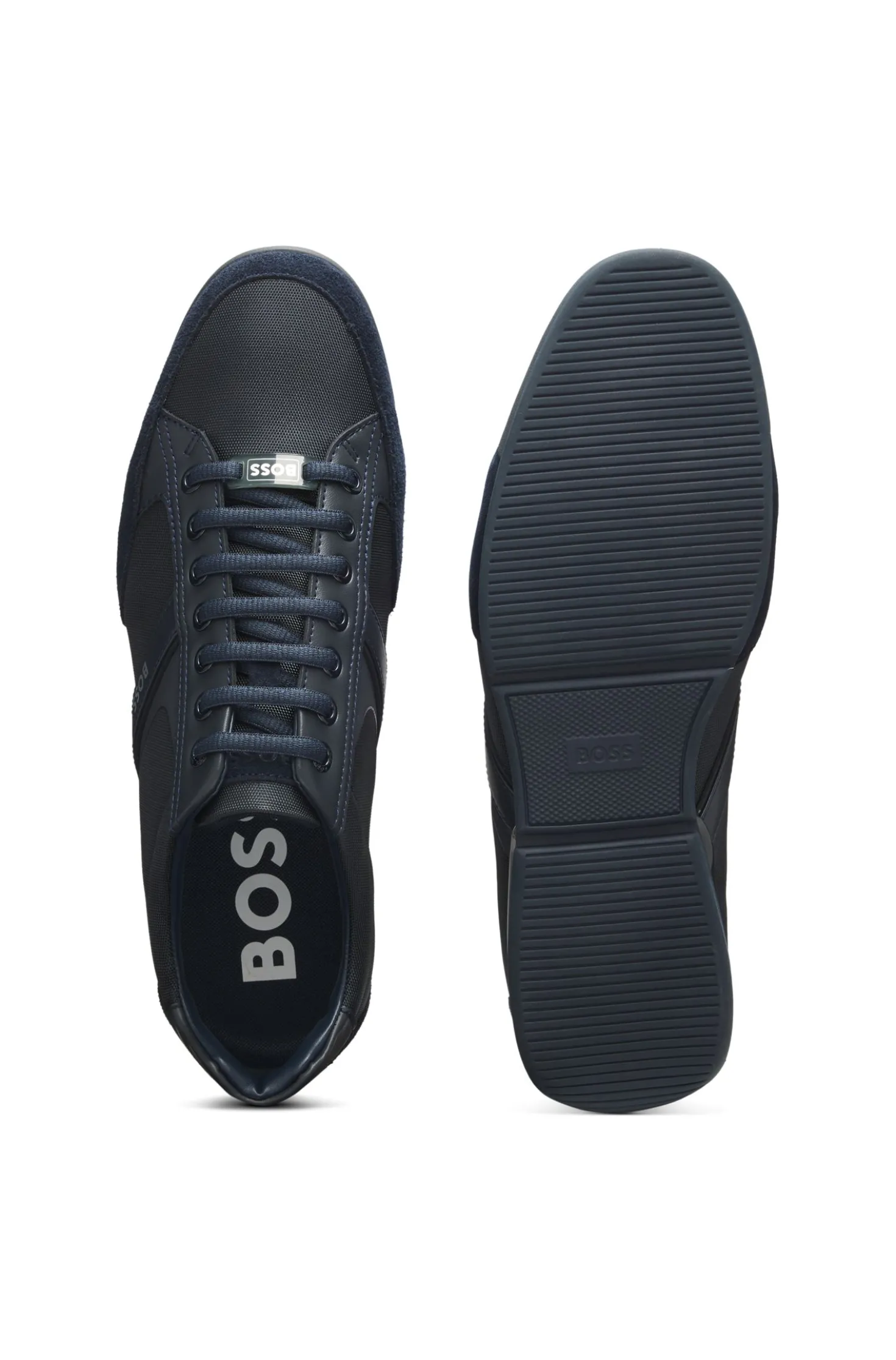 Sneakers mit Veloursleder und Kunstleder