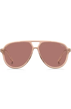 Sonnenbrille aus Acetat in Rosa mit Doppelsteg