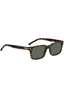 Sonnenbrille aus Acetat mit Havanna-Muster und silberfarbenen Metalldetails