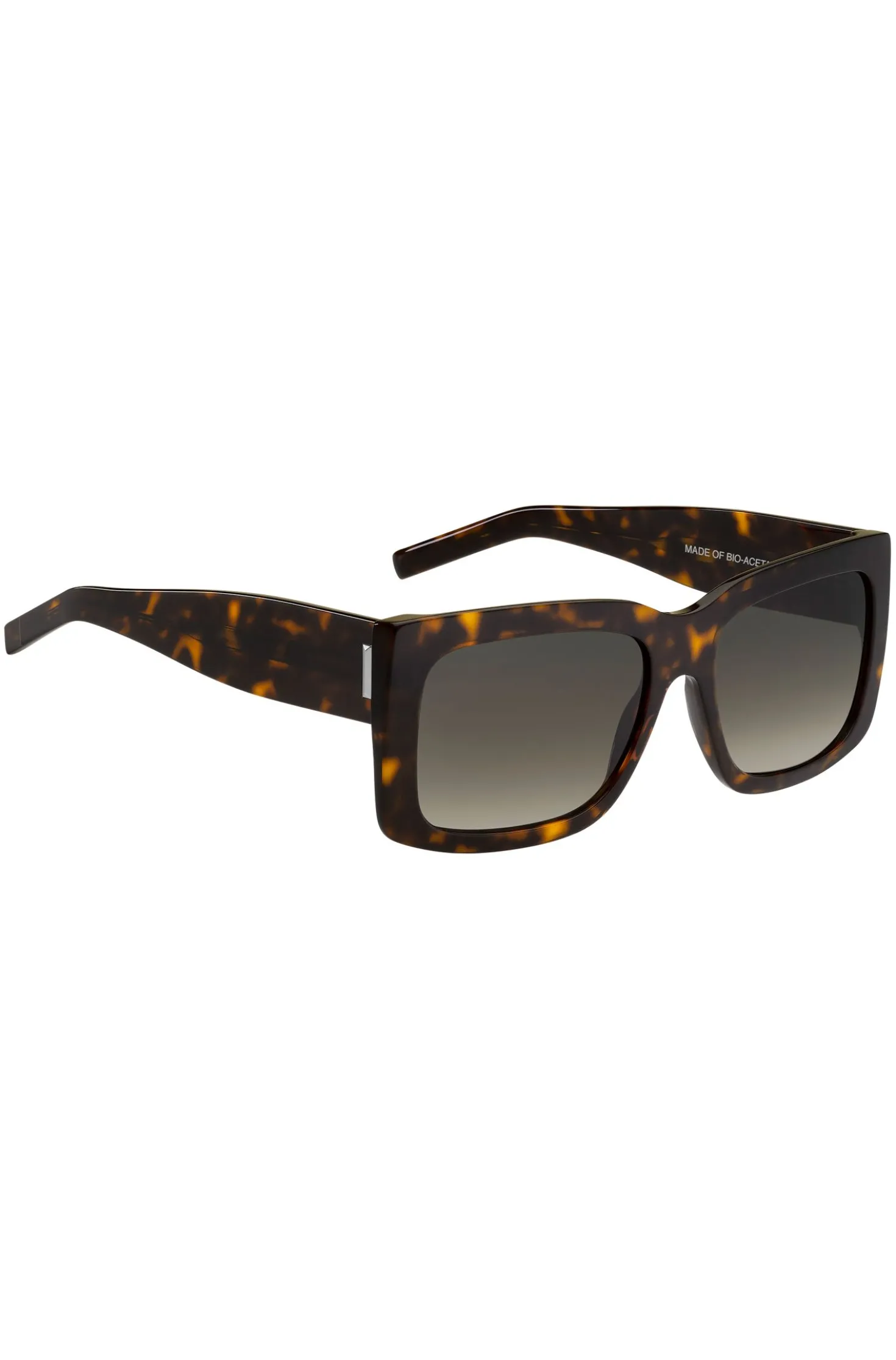 Sonnenbrille aus Bio-Acetat mit Havanna-Muster und charakteristischen Metalldetails