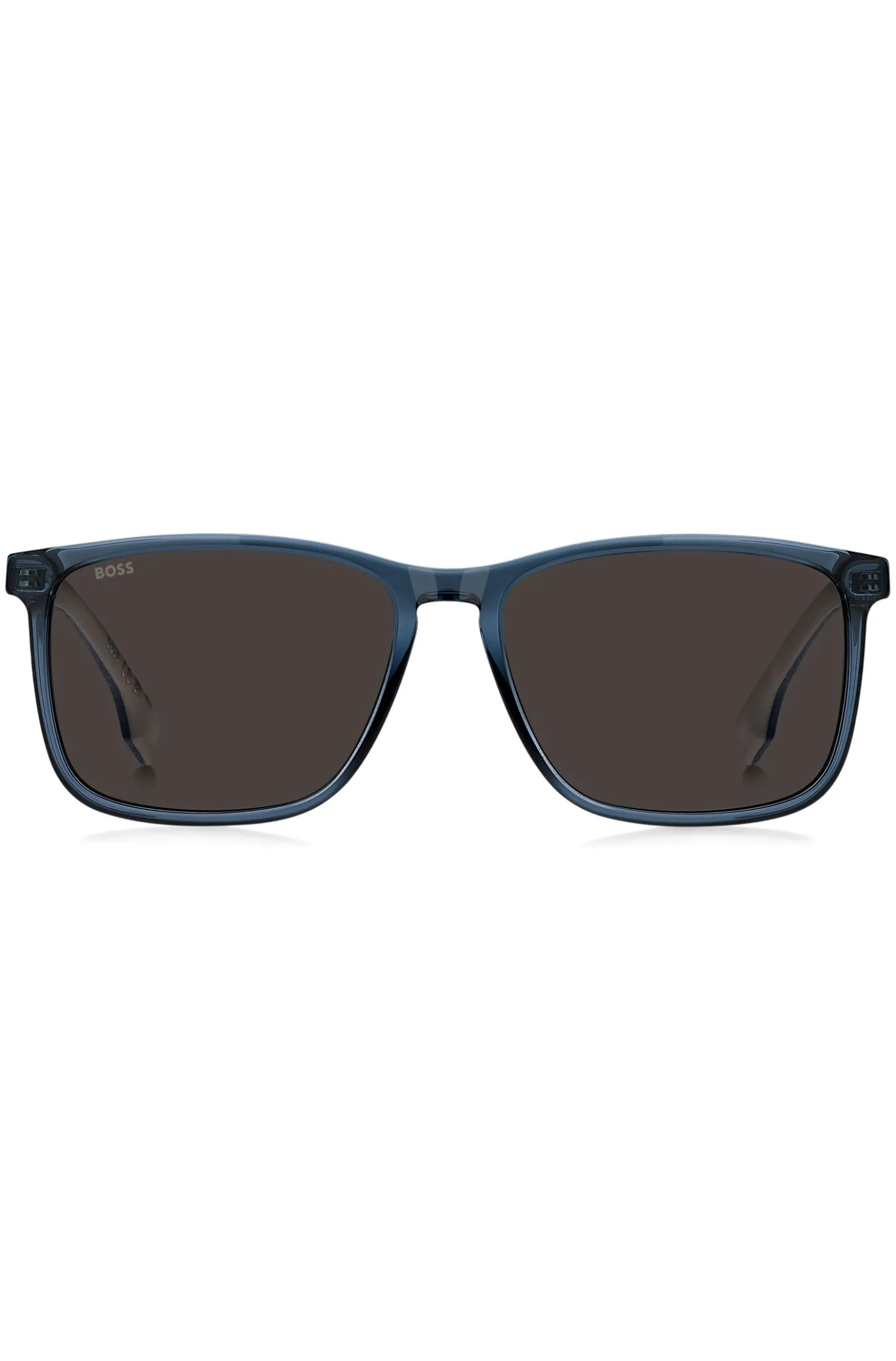 Sonnenbrille aus blauem Acetat mit Gummibügeln