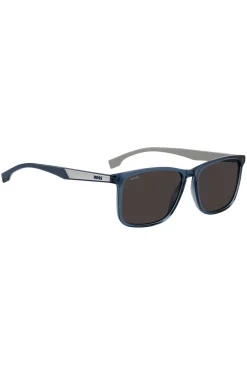 Sonnenbrille aus blauem Acetat mit Gummibügeln