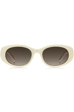 Sonnenbrille aus cremefarbenem Acetat mit Double-B-Monogramm