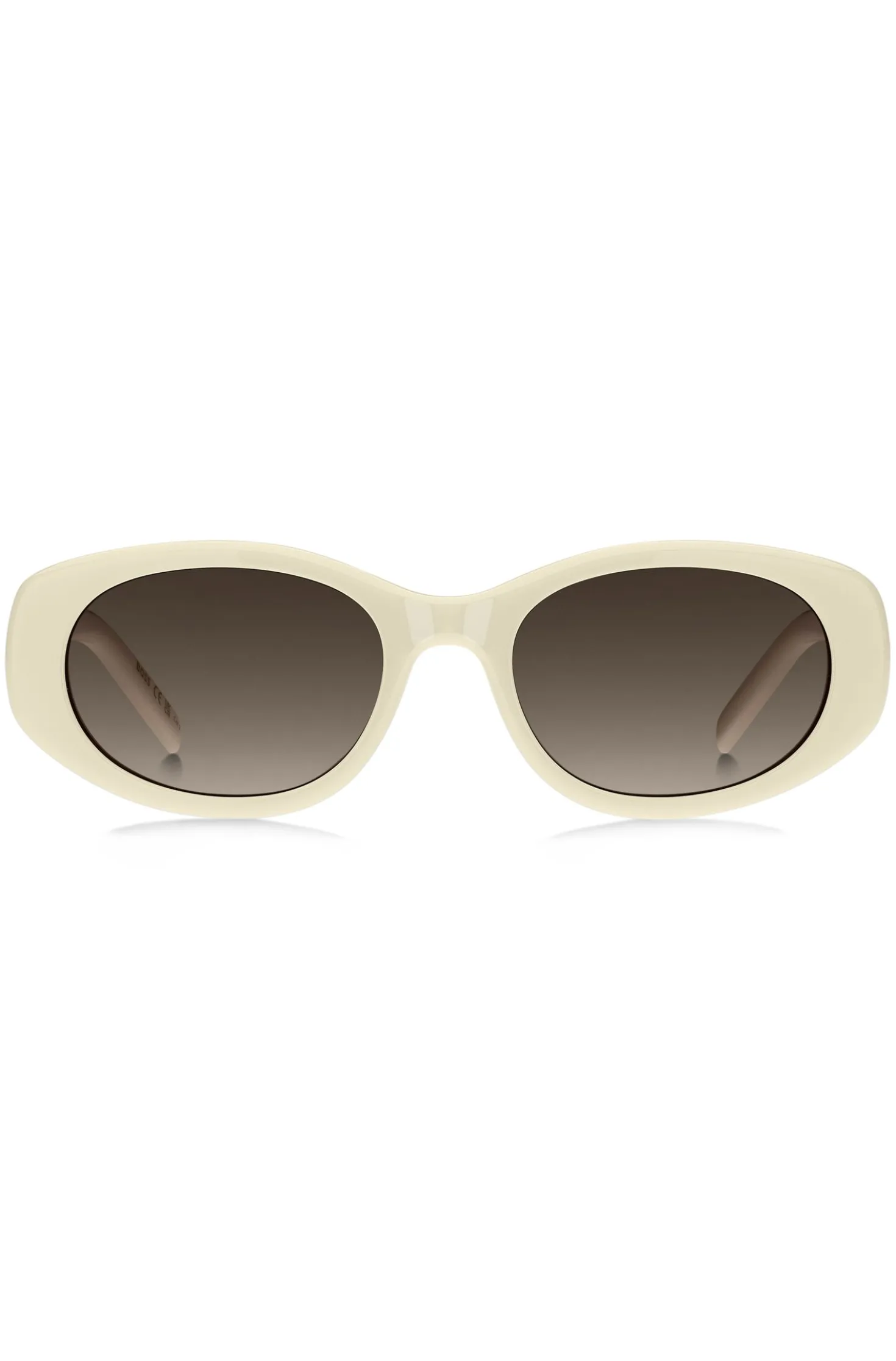 Sonnenbrille aus cremefarbenem Acetat mit Double-B-Monogramm