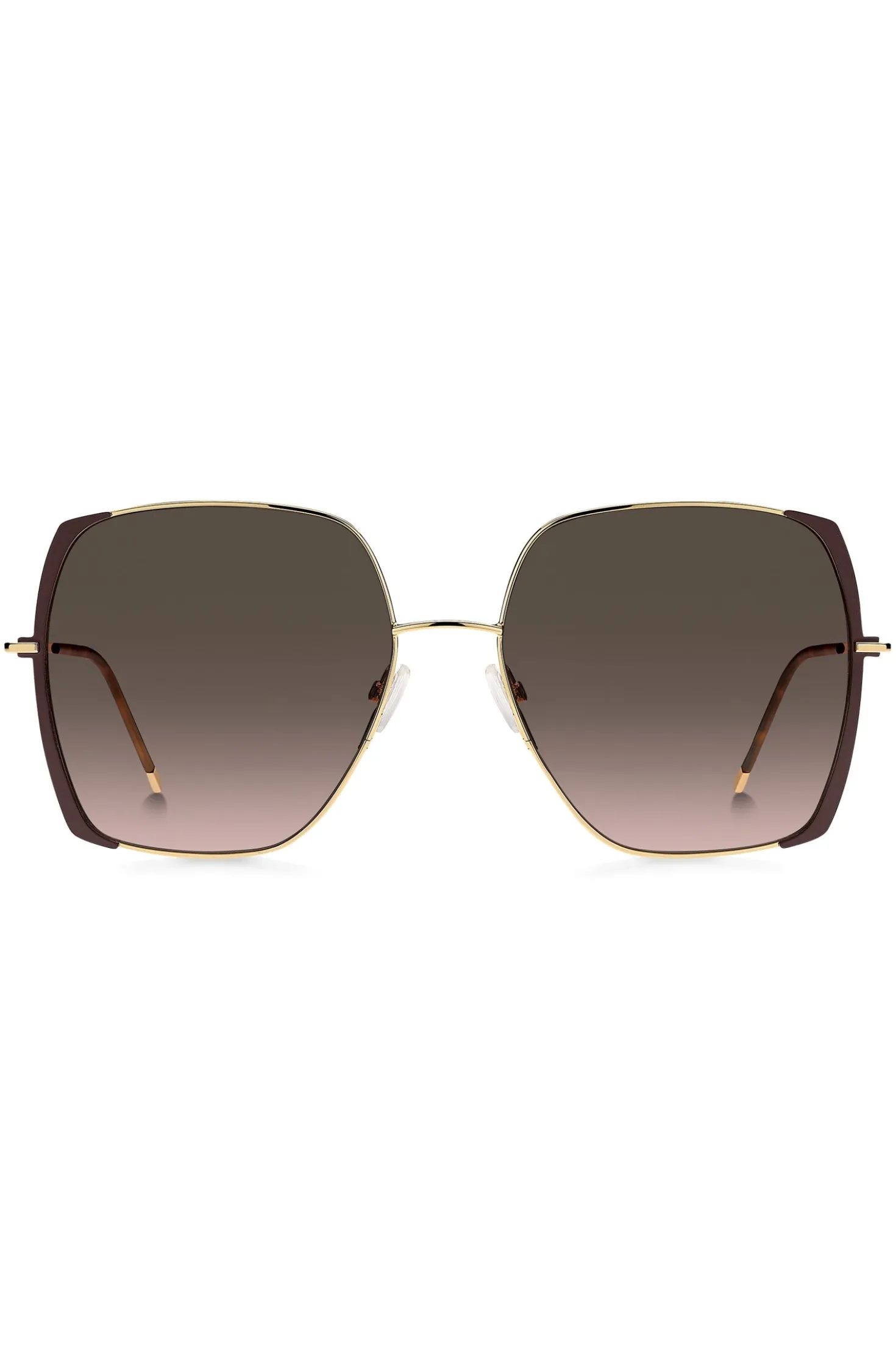 Sonnenbrille aus Edelstahl in Braun- und Goldtönen