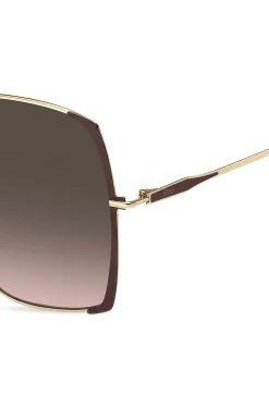 Sonnenbrille aus Edelstahl in Braun- und Goldtönen