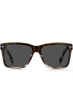Sonnenbrille aus gemustertem Acetat mit silberfarbenen Details