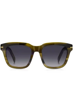 Sonnenbrille aus gemustertem Acetat mit goldfarbenen Details