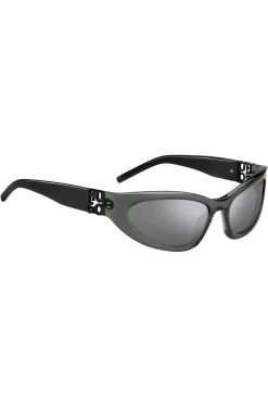 Sonnenbrille aus grauem Acetat mit 3D-Monogrammen