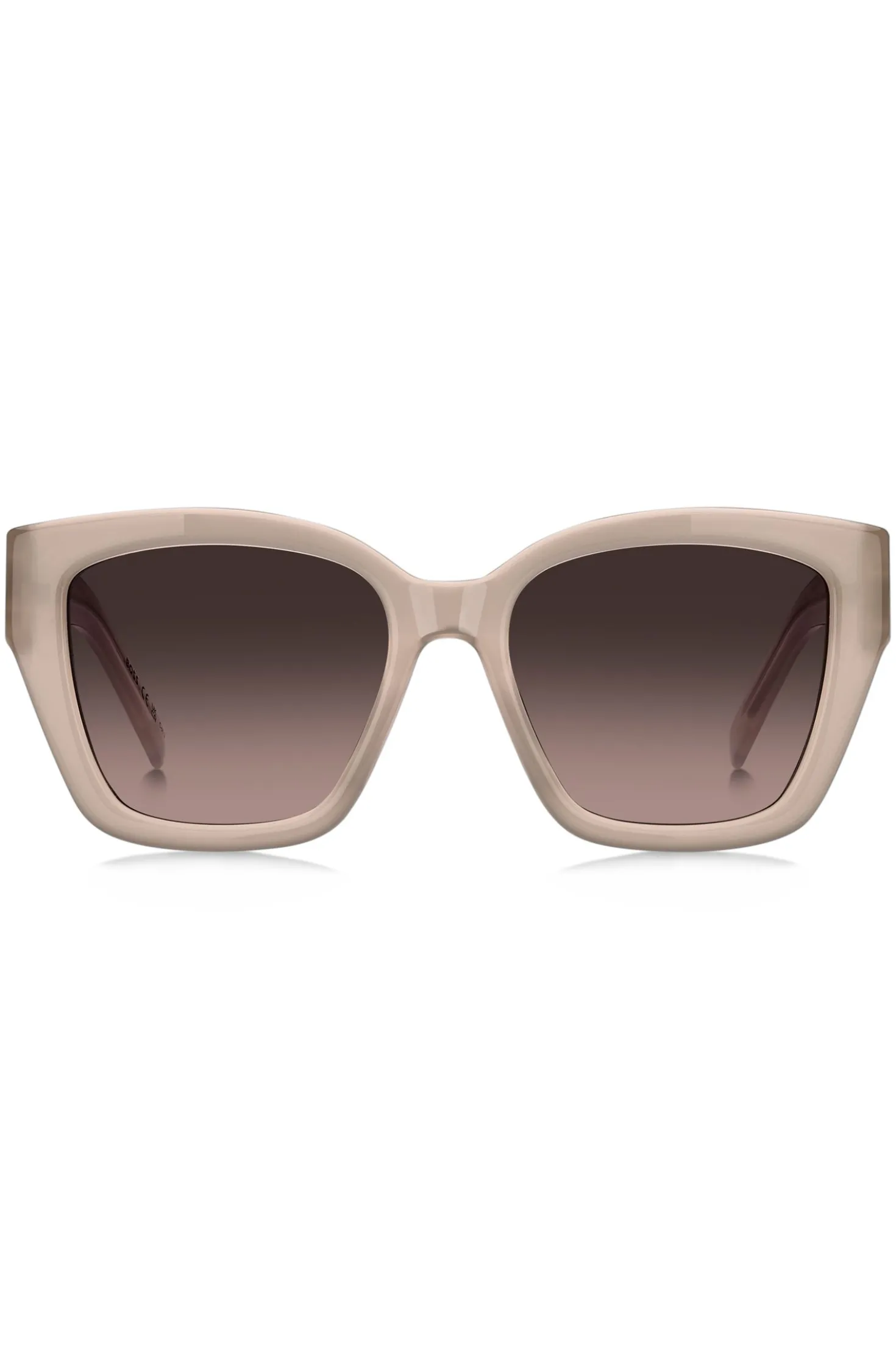Sonnenbrille aus nudefarbenem Acetat mit Double-B-Monogramm
