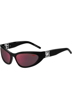 Sonnenbrille aus schwarzem Acetat mit 3D-Monogramm