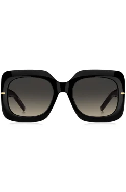 Sonnenbrille aus schwarzem Acetat mit Monogramm-Bügeln