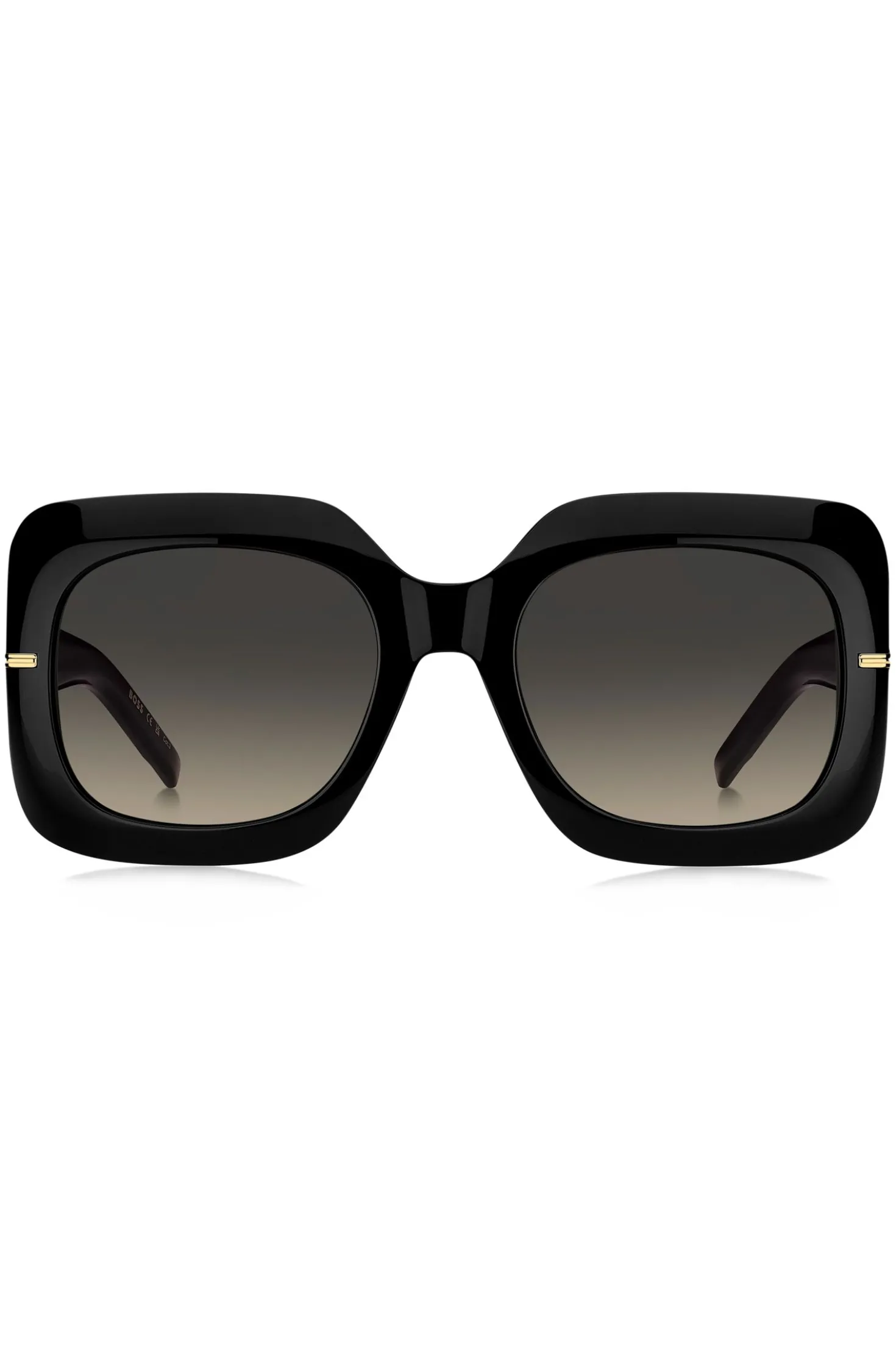Sonnenbrille aus schwarzem Acetat mit Monogramm-Bügeln