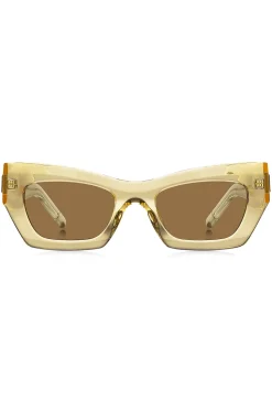 Sonnenbrille aus transparentem Acetat mit charakteristischen Metalldetails
